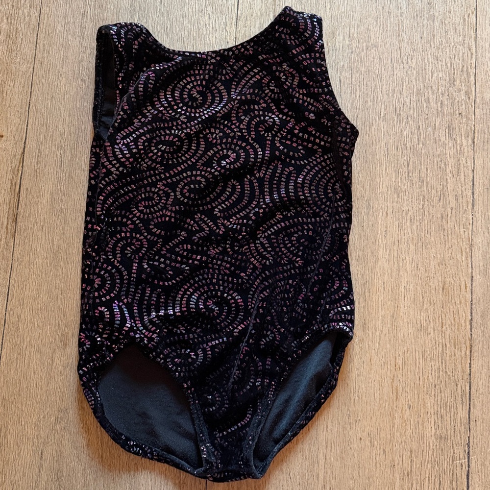 Dark purple velvety Patterned Leotard